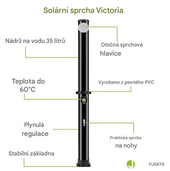 Juskys Zahradní solární sprcha Victoria 35 L