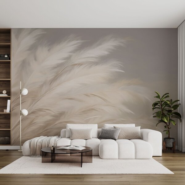 Fototapety Měkké nadýchané trávy v béžové a šedé barvě, Fototapety příroda, w03992 : uwalls.cz