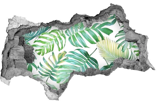 Nálepka 3D díra na zeď Tropické listí nd-b-147218411