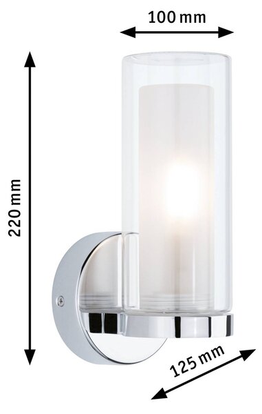 Paulmann Luena nástěnné světlo IP44 chrom E14 1x, stmívatelný, Chrom / stříbro, Obývací pokoj / jídelna, kov, Moderní, Nástěnné bodové svítidlo