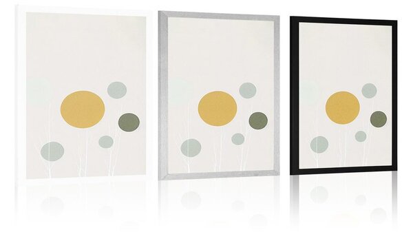 Plakát minimalistické stromy s kruhy