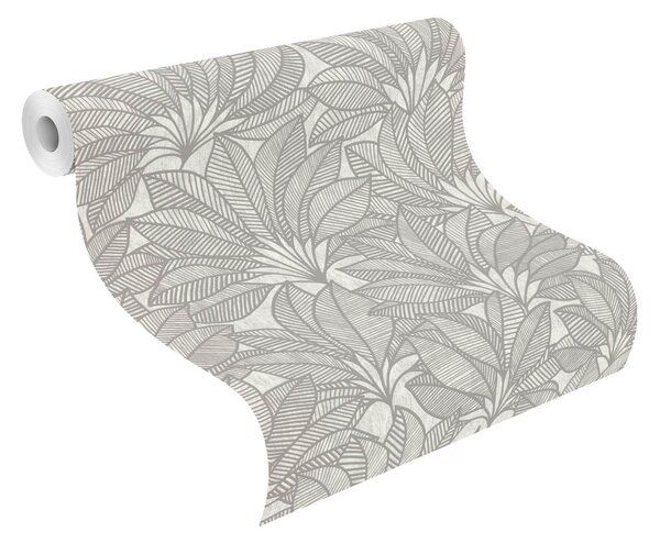 RASCH | Vliesová tapeta na zeď Deco Style 542646 | 0,53 x 10,05 m | šedá, metalická