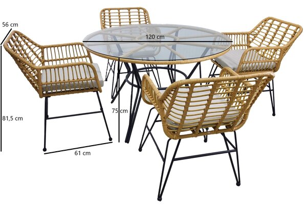 Garden Line Sada zahradního nábytku SIKKI hnědá