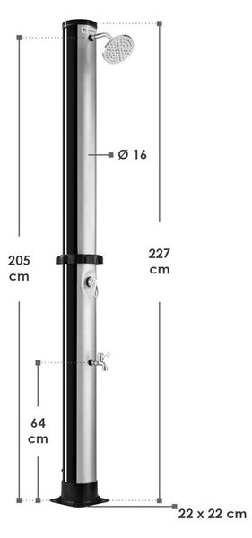 Juskys Zahradní solární sprcha Victoria 40 L