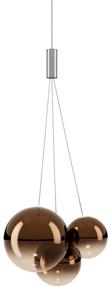 Lodes 16410 4627 Random, závěs z bronzového foukaného skla, 3x1W LED 2700K, šířka 29cm