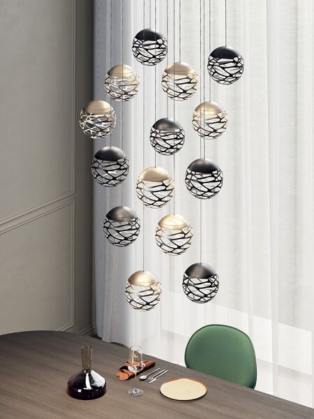 Lodes 14711 4527 Kelly Cluster, závěsné svítidlo, 1x7W LED 2700K stmívatelné, champagne, prům. 18cm