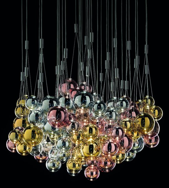 Lodes 16410 4630 Random, závěs z bronzového foukaného skla, 3x1W LED 3000K, šířka 29cm