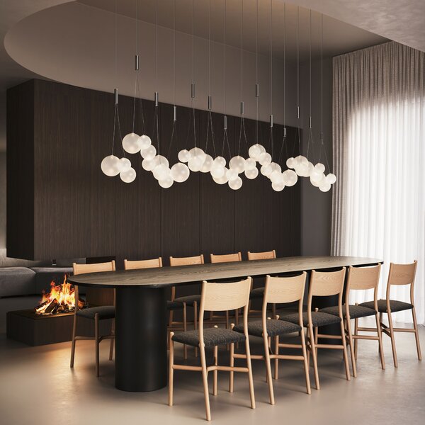 Lodes 16410 4630 Random, závěs z bronzového foukaného skla, 3x1W LED 3000K, šířka 29cm