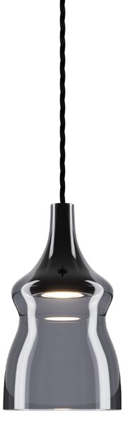 Lodes 15415 4327 Nostalgia small glossy smoke, kouřové sklo/černý závěs, 7W LED 2700K, prům. 12,5cm
