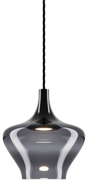 Lodes 15416 4327 Nostalgia medium glossy smoke, kouřové sklo/černý závěs, 7W LED 2700K, prům. 20cm