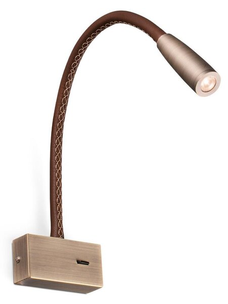 LEAD nástěnná lampa na čtení, bronzová - FARO