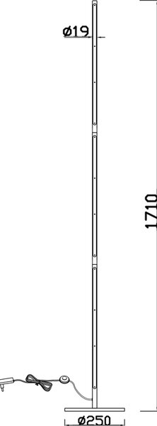 Mantra 6736 Torch, černá otočná stojací lampa LED 25W 3000K, výška 171cm