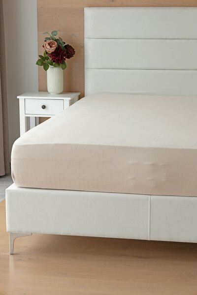 Prostěradlo Natur Jersey interlock 90-100 x 200-220/35