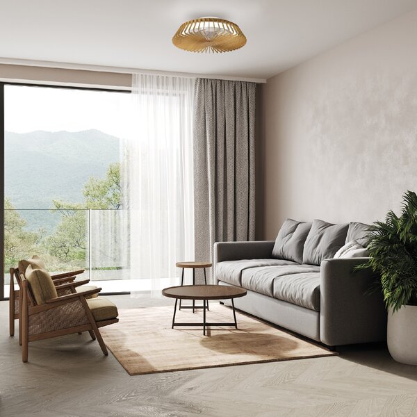 Mantra 8198 Himalaya Mini, ventilátor se svítidlem LED 70W 2700-5000K, dálkový ovladač, dřevěná, průměr 53cm