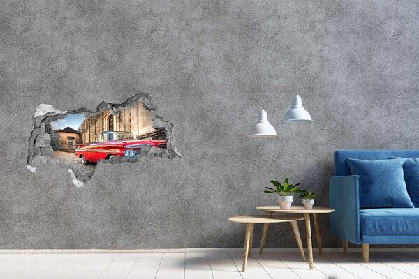 Foto fotografie díra na zeď Červený Chevrolet nd-b-28895632