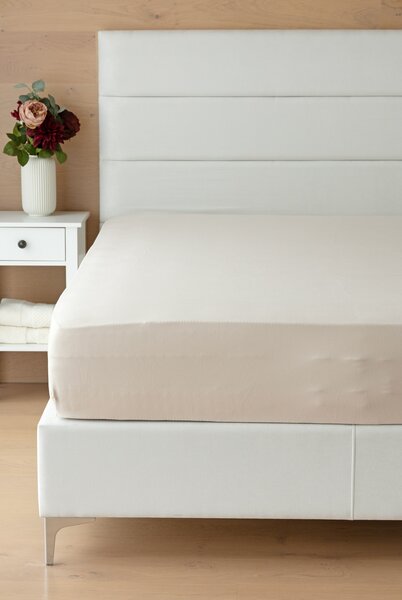 Prostěradlo Natur Jersey interlock 90-100 x 200-220/35