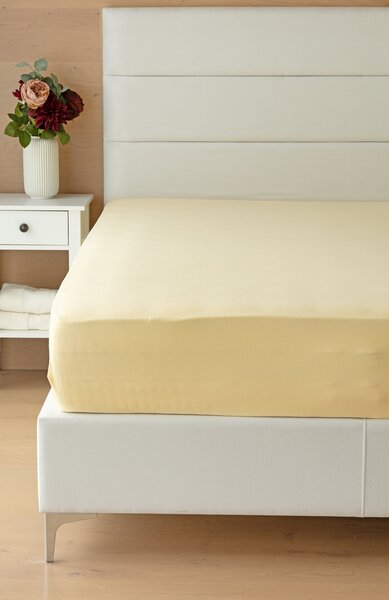Prostěradlo Pískové Jersey interlock 90-100 x 200-220/35