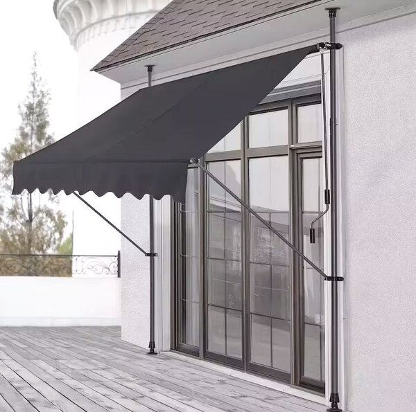 MultiGarden Upínací balkonová sluneční markýza KLODZ 300x120 cm šedá