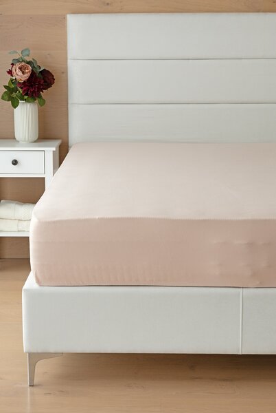 Prostěradlo Pudrové Jersey interlock 120/200/35