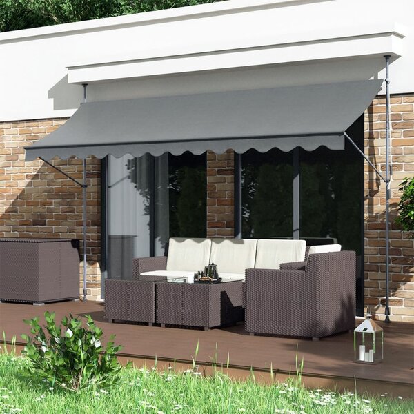 MultiGarden Upínací balkonová sluneční markýza KLODZ 300x120 cm šedá
