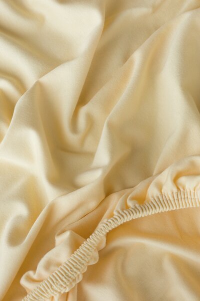 Prostěradlo Pískové Jersey interlock 90-100 x 200-220/35