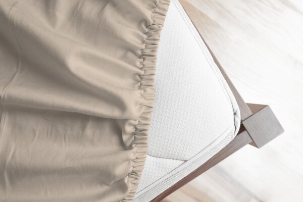 Prostěradlo Světle hnědé Jersey interlock 90-100 x 200-220/35