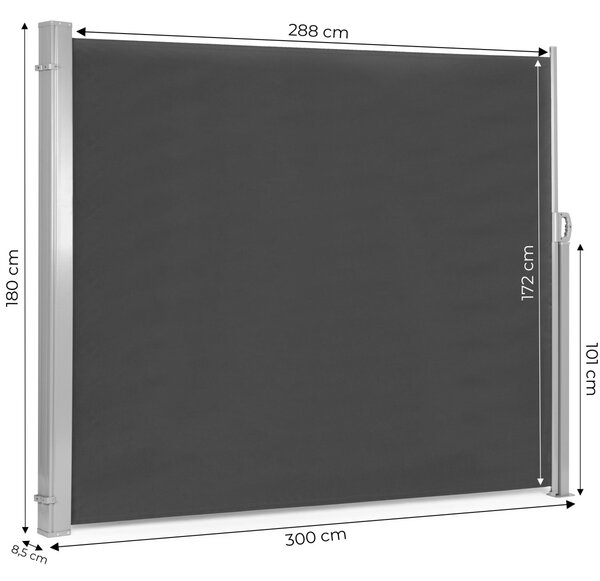 MultiGarden Skládací boční markýza LETIT 180x300 cm antracitová