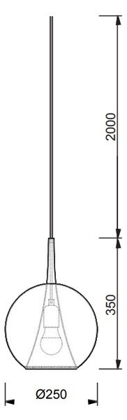 Mantra 8241 Elsa, závěs ve tvaru koule z měděného skla 1xE27, průměr 25cm