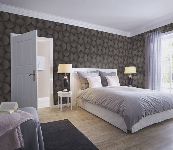 RASCH | Vliesová tapeta na zeď Sky Lounge 608250V | 0,53 x 10,05 m | černá, hnědá, modrá