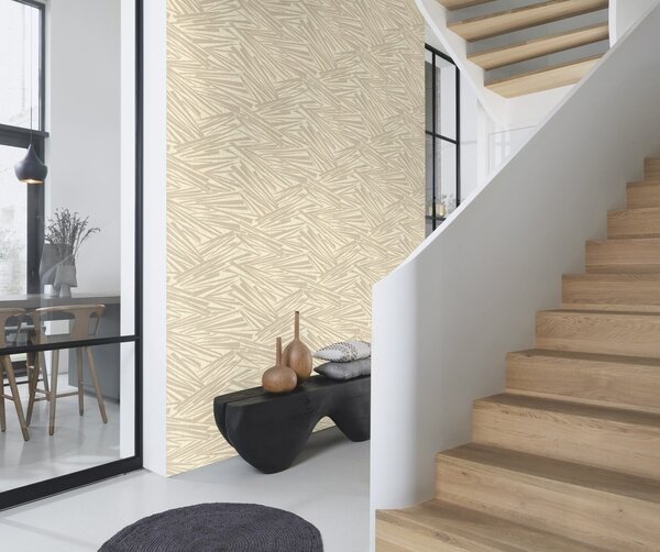 RASCH | Vliesová tapeta na zeď Sky Lounge 608335 | 0,53 x 10,05 m | béžová, stříbrná