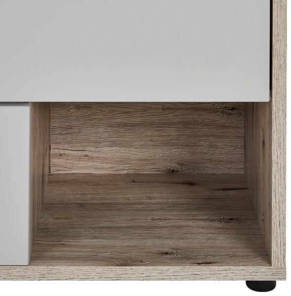 KOMODA, šedá, barvy dubu, 120/77/40 cm MID.YOU - Široké komody, Online Only