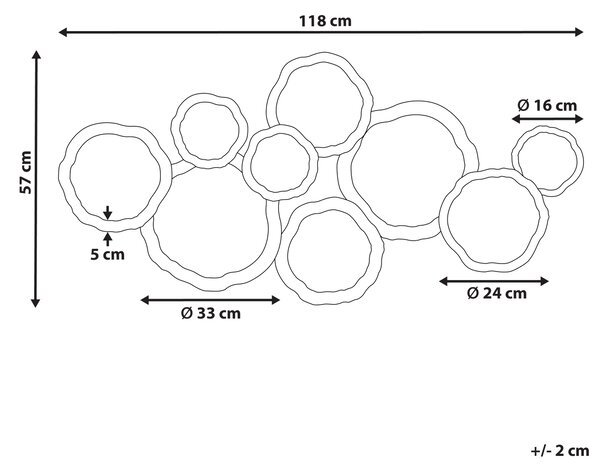 Závěsná ozdoba ARGON Kov 57 cm Pestrá