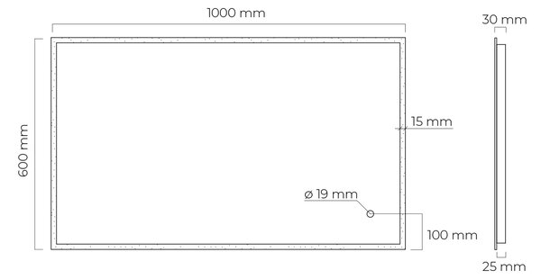Oltens Nordlis zrcadlo 60x100 cm obdélníkový s osvětlením s vyhřívací podložkou 64106000