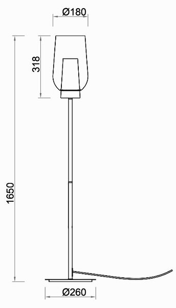 Mantra 8282 Nora, stojací lampa 1xE27 čiré sklo/dřevo, výška 165cm
