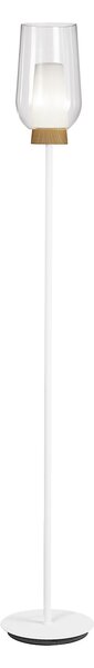 Mantra 8282 Nora, stojací lampa 1xE27 čiré sklo/dřevo, výška 165cm