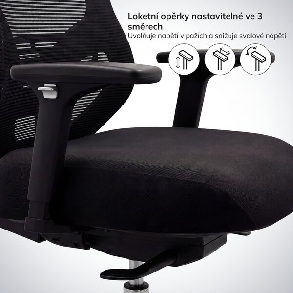 Ergonomická kancelářská židle se síťovinou černá AXIS