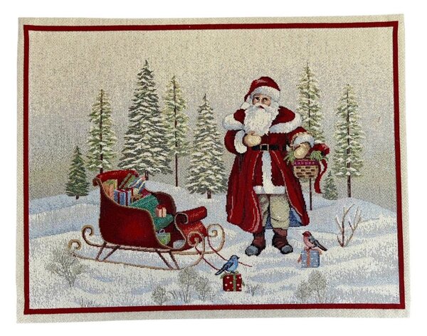 Vánoční prostírání s motivem Santa se saněmi 40x50 cm