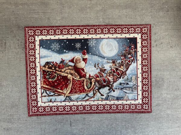 Vánoční prostírání s motivem Santa na saních 35x45 cm