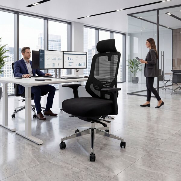 Ergonomická kancelářská židle se síťovinou černá AXIS