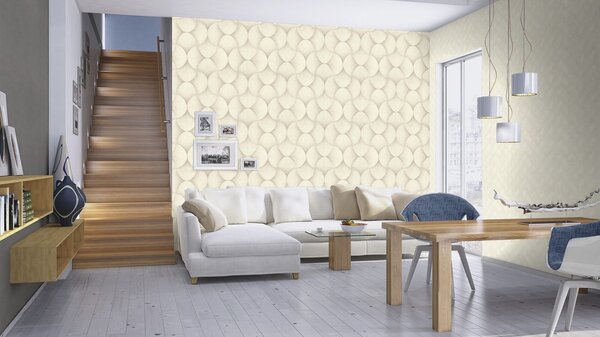 RASCH | Vliesová tapeta na zeď Sky Lounge 608120 | 0,53 x 10,05 m | krémová, béžová