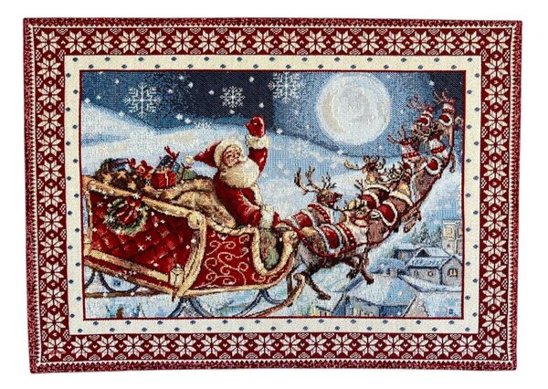 Vánoční prostírání s motivem Santa na saních 35x45 cm