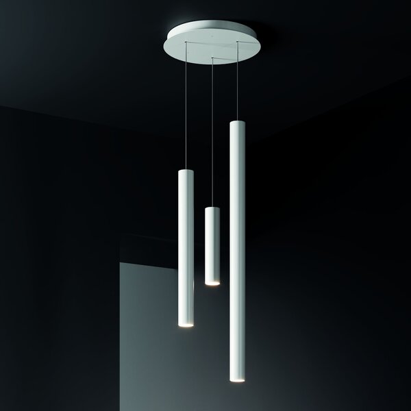 Lodes 09622 1000 A-tube small, bílé závěsné válcové svítidlo, 1x10W LED GU10, výška 30cm