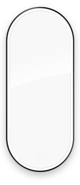 Oltens Nordlis zrcadlo 50x120 cm oválný s osvětlením s vyhřívací podložkou černá 64104300