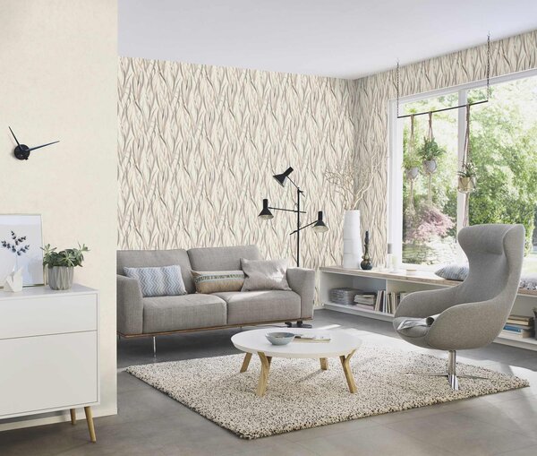 RASCH | Vliesová tapeta na zeď Paraíso 330014V | 0,53 x 10,05 m | krémová