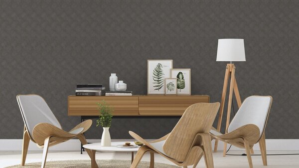 RASCH | Vliesová tapeta na zeď Sky Lounge 608168 | 0,53 x 10,05 m | černá, hnědá, modrá