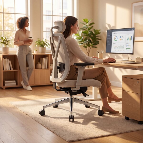 Ergonomická kancelářská židle světle béžová VECTOR