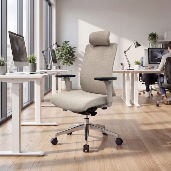Ergonomická kancelářská židle světle béžová VECTOR