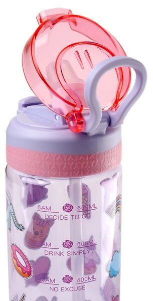 Dětská láhev na pití s brčkem TORO 650ml MIX motivů