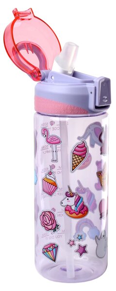 Dětská láhev na pití s brčkem TORO 650ml MIX motivů