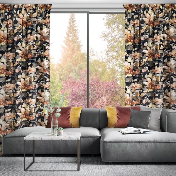 ZATEMŇOVACÍ ZÁVĚS NA PÁSCE BETTY 140X300 CM KVĚTY